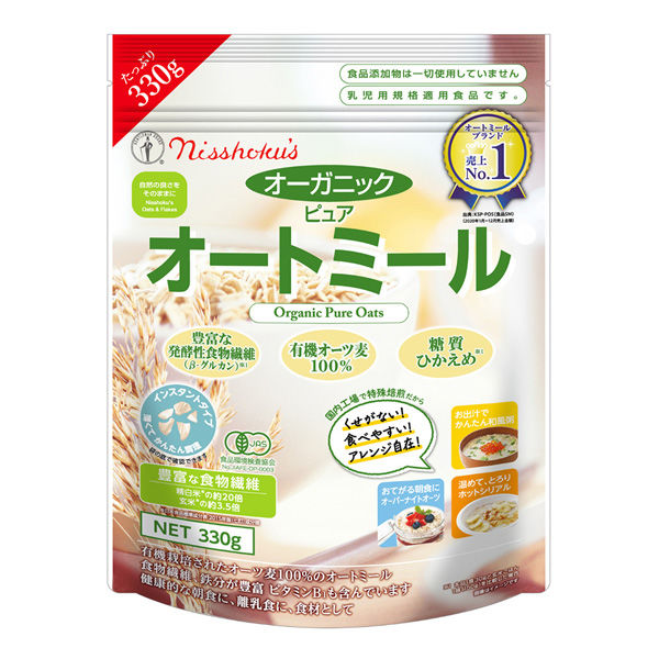 日本食品製造（資） 日食 オーガニック ピュアオートミール 330g×6個 4904075007710（直送品）