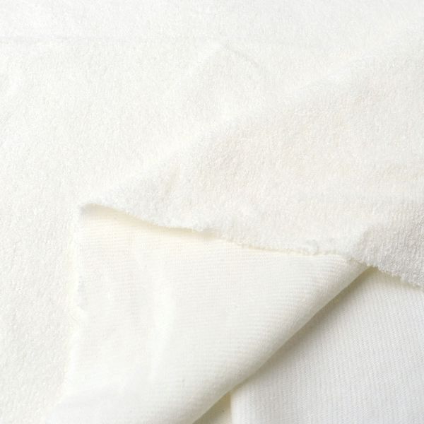 日本紐釦貿易 ウルトラパル生地（タオル生地） 巾約92cm×9m切売　オフホワイト IBK6340-2（直送品）