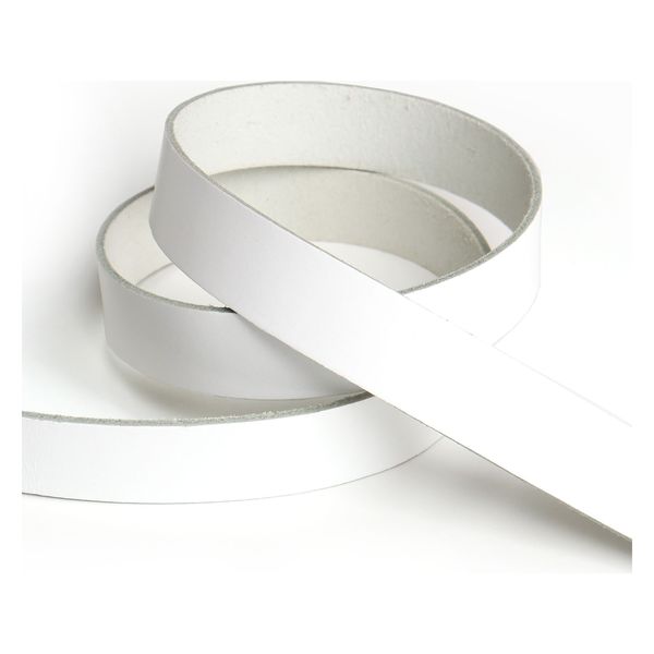 日本紐釦貿易 本革 ヌメ革テープ 15mm巾×3m切売カット col.0 白　MTLS1015-0-3M（直送品）