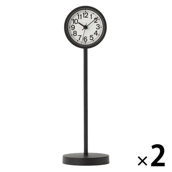 無印良品 公園の時計 ミニ ブラック MJ-PCMB2 1セット（2個） 良品計画
