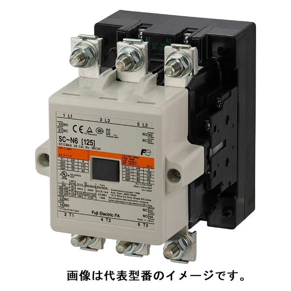 富士電機 新SC・NEO SCシリーズ電磁接触器N6フレームAC100V補助2a2b　SC-N6 コイル100V　1台（直送品）