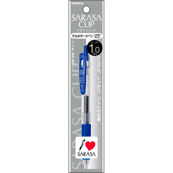 ゼブラ サラサクリップボールペン 1.0mm 青　ブルー P-JJE15-BL 10本（直送品）