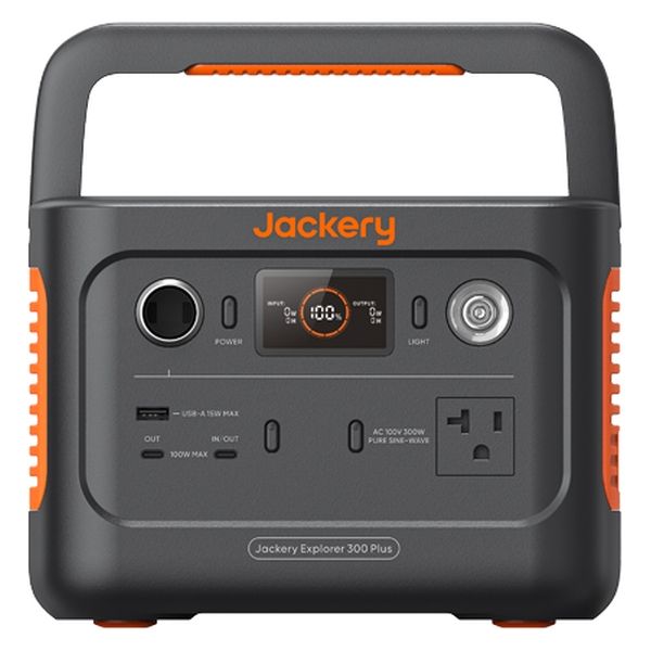 Jackery ポータブル電源 蓄電池 蓄電器 充電器 リン酸鉄モデル 288Wh 防災 300Plus JE-300B 1台