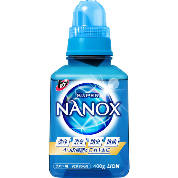 【旧品】トップスーパーナノックス（NANOX）　洗濯洗剤　濃縮　液体　本体 400g 1個  ライオン