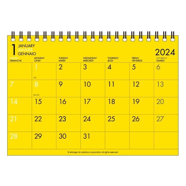 エトランジェディコスタリカ 【2024版】B6 卓上カレンダー 日曜始まり 6カラー CLT-G-02 1セット（2冊）（直送品）