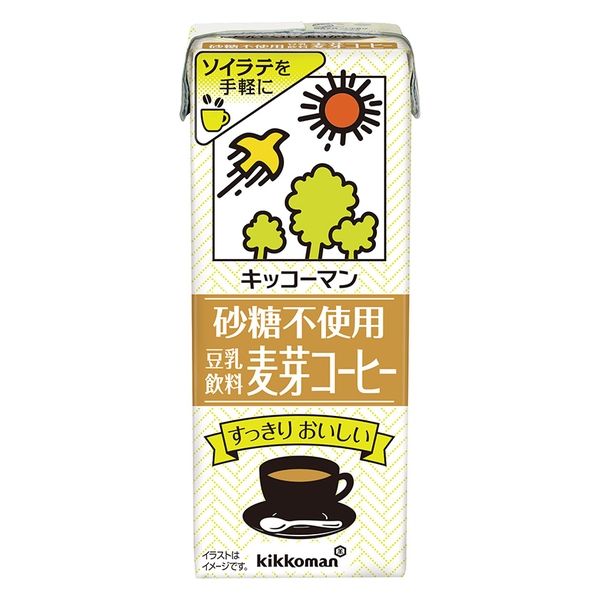 キッコーマンソイフーズ 砂糖不使用 豆乳飲料 麦芽コーヒー 200ml×18個 4930726103296（直送品）