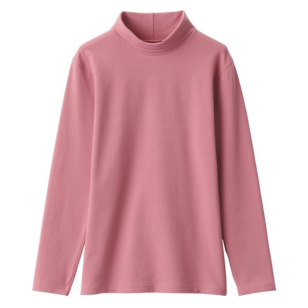 【レディース】無印良品 あったか綿 厚手 タートルネック長袖Tシャツ 婦人 S ピンク 良品計画