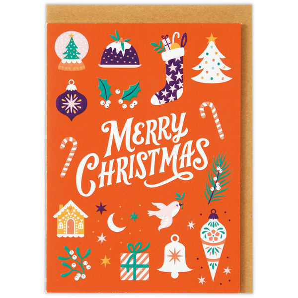 日本ホールマーク クリスマスカード クリスマスアイコン 807641 6枚（直送品）
