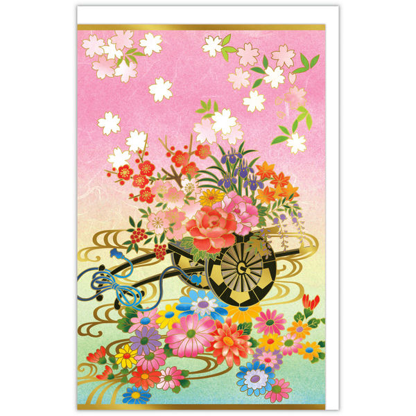 日本ホールマーク クリスマスカード 和風・箔花車 826772 6枚（直送品）