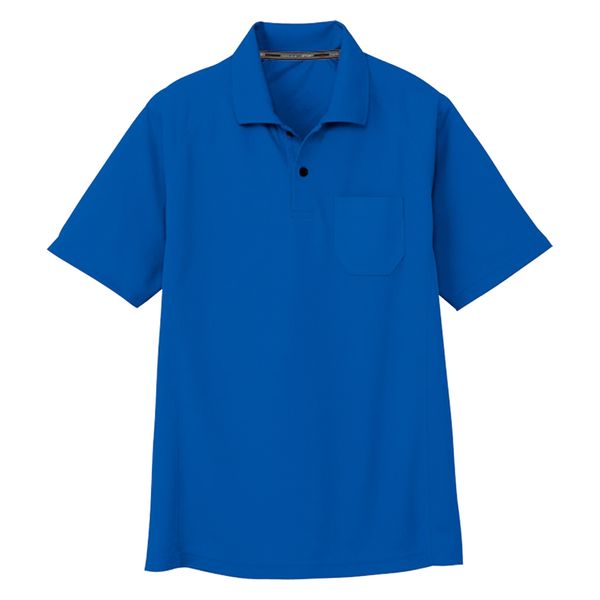 コーコス信岡 半袖ポロシャツ（胸ポケット付き） ブルー L アンドレS AS-1657 脇消臭テープ 1着