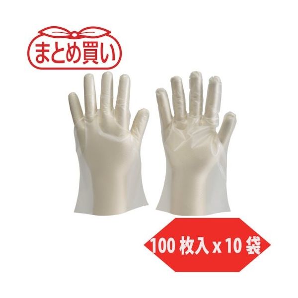 トラスコ中山 TRUSCO まとめ買い ポリエチレン製使い捨て手袋 Lサイズ (100枚入x10袋) DPM-1833-L-10P 1袋(1000枚)（直送品）