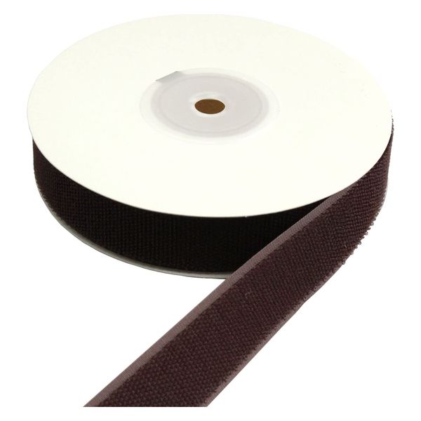 日本紐釦 ベルクロ面ファスナー 縫い付けタイプ 巾25mm 徳用5m巻 B(ループ) 1808ブラウン（直送品）