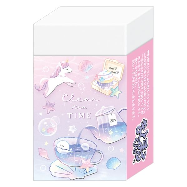 カミオジャパン まとまる消しゴム CLEAR TEA TIME 1セット（4個）