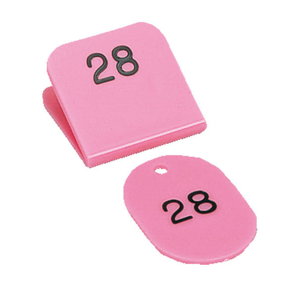 角型親子番号札．１ー５０．ピンク CT-3-1-P 1組 共栄プラスチック（直送品）