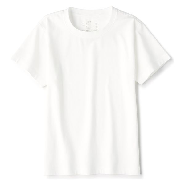 無印良品 クルーネック半袖Tシャツ キッズ 130 オフ白 良品計画