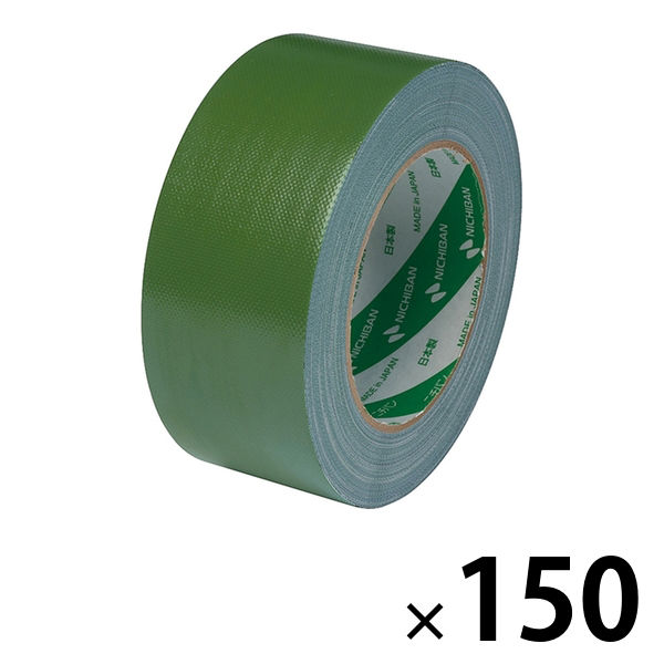 【ガムテープ】 カラー布粘着テープ No.102N 0.30mm厚 緑 幅50mm×長さ25m ニチバン 1セット（150巻入）
