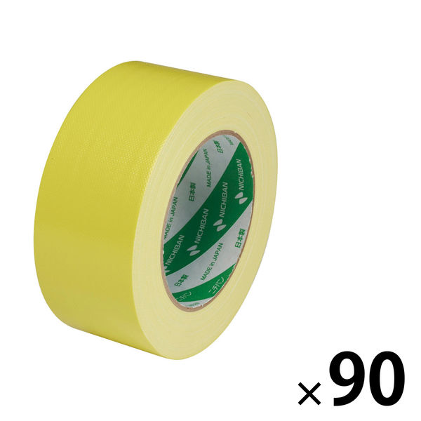 【ガムテープ】 カラー布粘着テープ No.102N 0.30mm厚 黄 幅50mm×長さ25m ニチバン 1セット（90巻入）