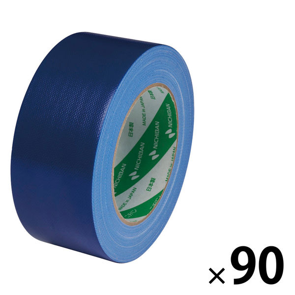 【ガムテープ】 カラー布粘着テープ No.102N 0.30mm厚 青 幅50mm×長さ25m ニチバン 1セット（90巻入）