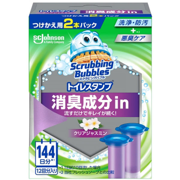 ジョンソン株式会社 スクラビングバブル トイレスタンプ消臭成分 クリアジャスミン替え 4901609016064 2本×12点セット（直送品）