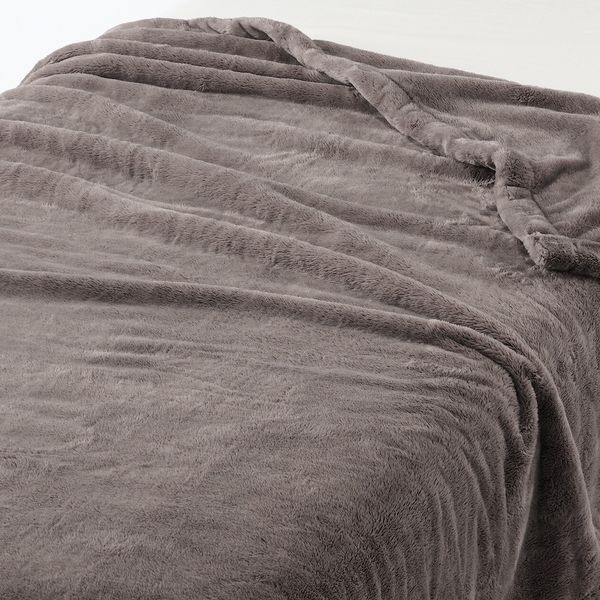 無印良品 ムレにくいあたたかファイバー厚手毛布 D 180×200cm ダークベージュ 良品計画