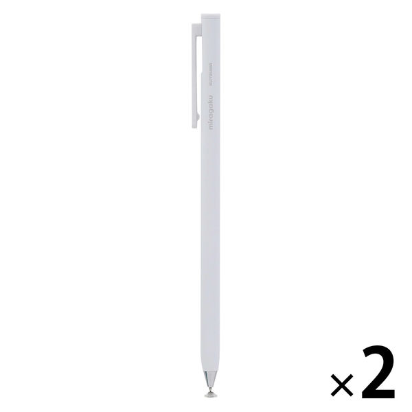 クツワ ノック式タッチペン ホワイト MT020WH 1セット（2本）