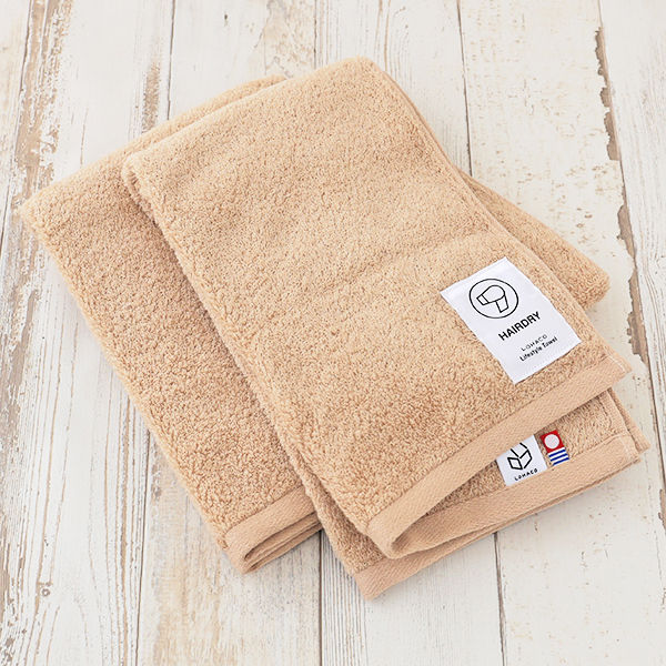 今治タオル ヘアドライタオル LOHACO lifestyle towel ベージュ 約34cm×100cm 2枚  オリジナル