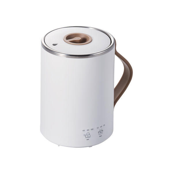 マグカップ型 電気ケトル 電気ポット 一人用 電気鍋 煮込み調理 湯沸かし 保温 ホワイト HAC-EP02WH エレコム 1個