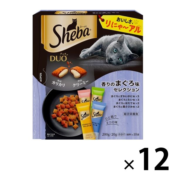 シーバ デュオ 香りのまぐろ味セレクション 200g 12個 キャットフード 猫 ドライ