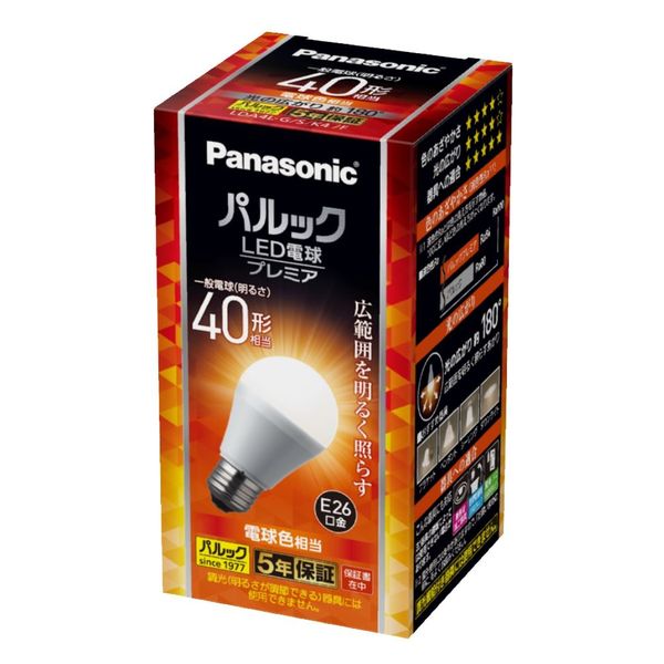 LED電球 E26 パナソニック パルック プレミア 40W形 電球色 広配光 Ra84 LDA4LGSK4F 1個