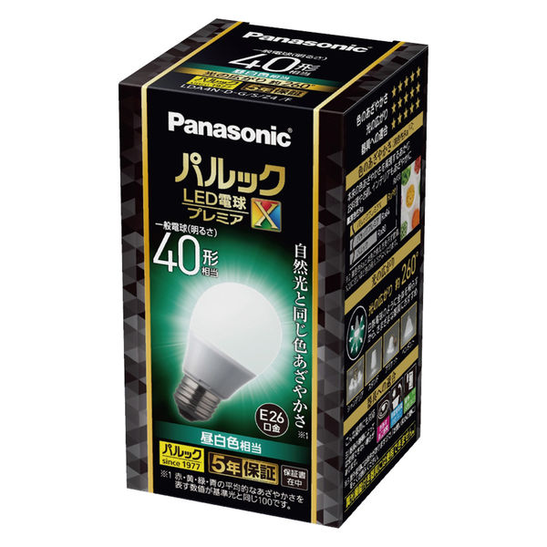 LED電球 E26 パナソニック パルック プレミアX 40W形 昼白色 全配光 Ra90 LDA4NDGSZ4F 1個