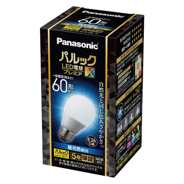 LED電球 E26 パナソニック パルック プレミアX 60W形 昼光色 全配光 Ra90 LDA7DDGSZ6F 1個