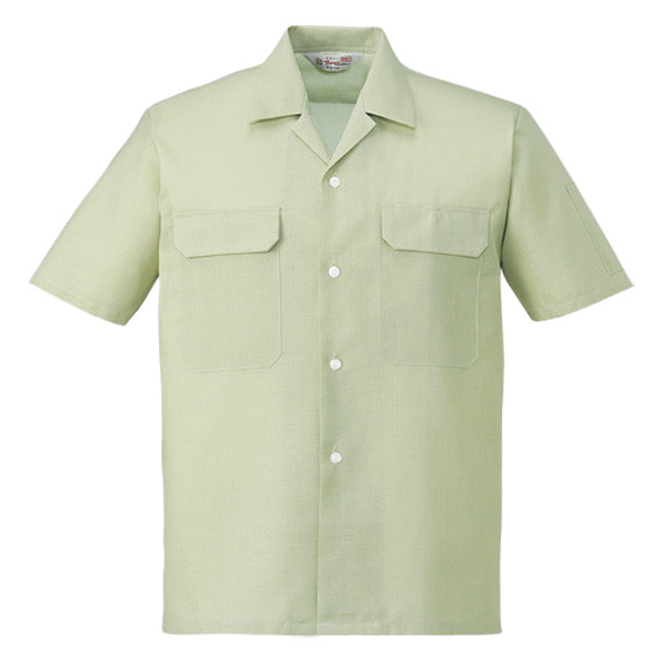 自重堂　制服百科　エコ製品制電半袖オープンシャツ　アースグリーン　４Ｌ　2156（直送品）