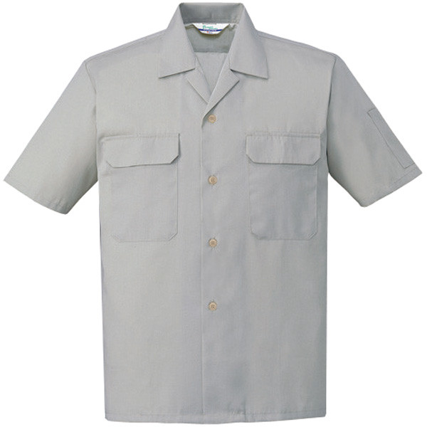 自重堂　制服百科　エコ製品制電半袖オープンシャツ　グレー　Ｓ　6056（直送品）
