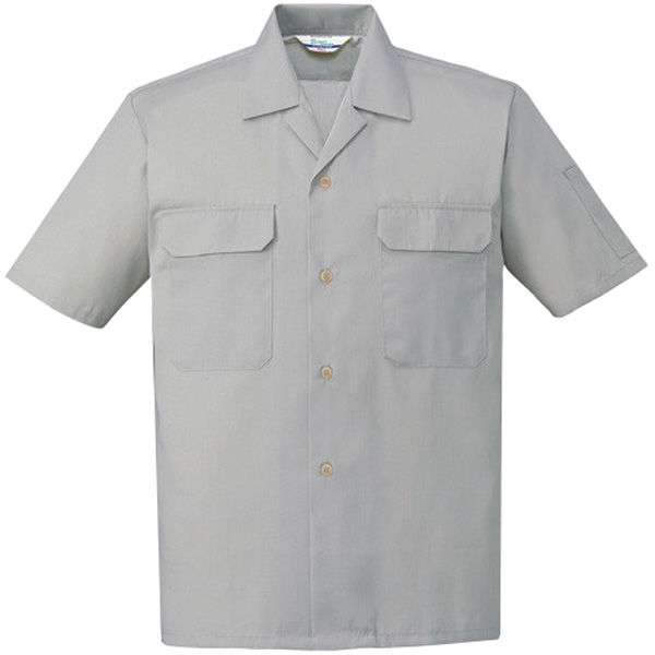 自重堂　制服百科　エコ製品制電半袖オープンシャツ　グレー　ＬＬ　6056（直送品）