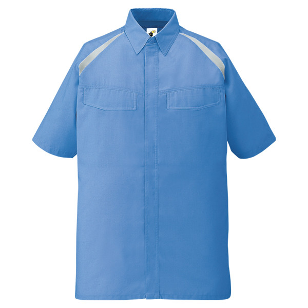 自重堂　制服百科　エコ製品制電半袖シャツ　ブルー　Ｌ　85114（直送品）