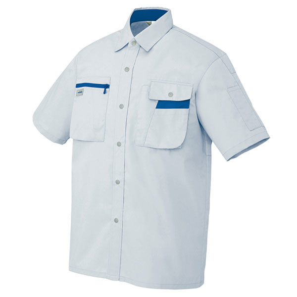 アイトス 半袖シャツ シルバーグレー×ネイビー 4L AZ-5326-003 1着（直送品）