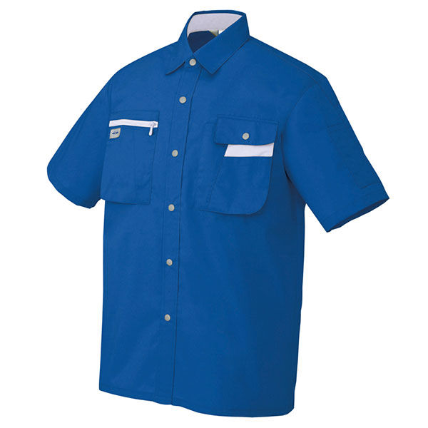 アイトス 半袖シャツ ブルー×シルバーグレー 4L AZ-5326-006 1着（直送品）