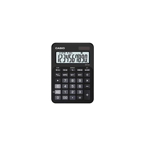 カシオ計算機 カラフル電卓　１０桁　スマートブラック MW-C12A-BK-N 1個（直送品）