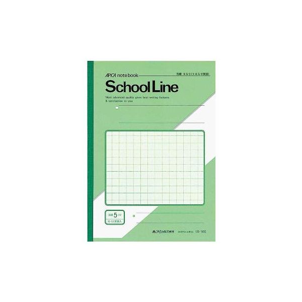 日本ノート B5スクールライン 5ミリ方眼 緑 LS10G 10冊（直送品）