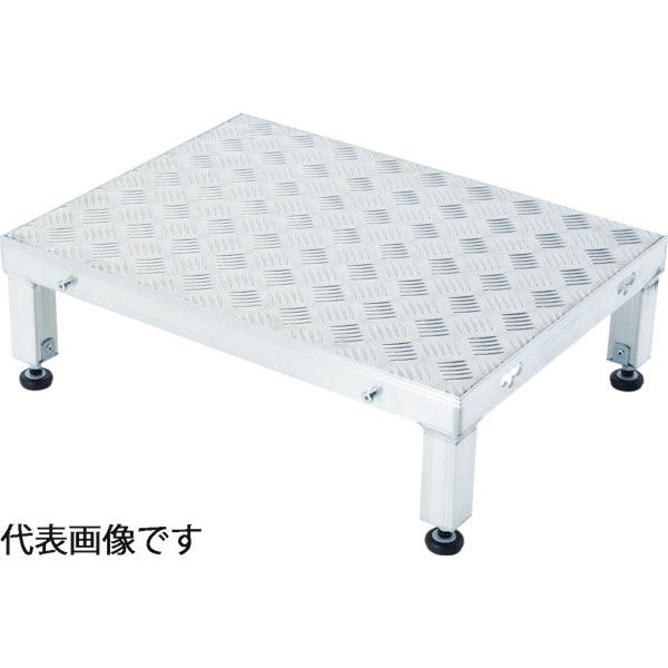 アルインコ 低床作業台 天板高さ190～220mm 寸法450×450mm LFS-0404H（直送品）