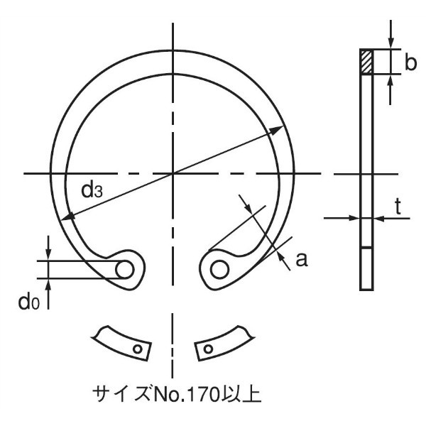 オチアイ（OCHIAI） 穴用C形止め輪 RTW-110 SR 1セット（20個）（直送品）