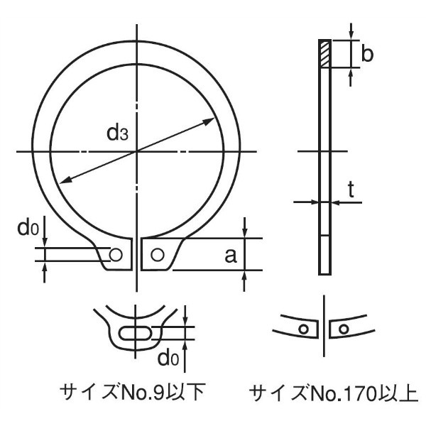 オチアイ（OCHIAI） 軸用C形止め輪 100枚入 STW-9 SR 1セット（2000枚：100枚×20セット）（直送品）