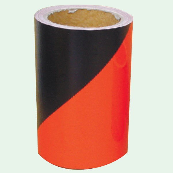 トーアン 反射テープ 黒×蛍光オレンジ 150mm×5m 34-214 1巻（直送品）