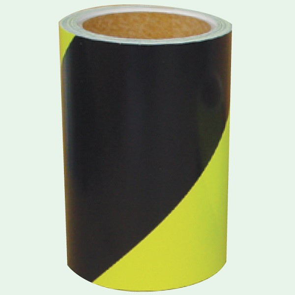 トーアン 反射テープ 黒×蛍光レモンイエロー 150mm×5m 34-217 1巻（直送品）
