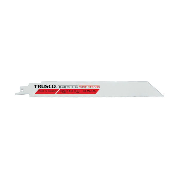 TRUSCO 解体用バイメタルセーバーソーブレード(幅広タイプ)全長228mm 5枚入 TBS-228-14-HST-5P 1パック(5枚)（直送品）