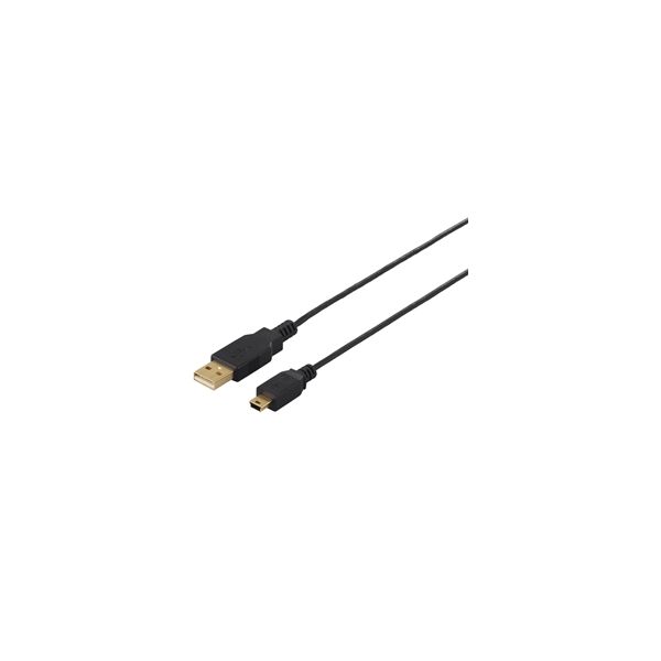 バッファロー USB2.0ケーブル スリムタイプ A to miniB ブラック 0.5m BSUAMNSM205BK 1本（直送品）