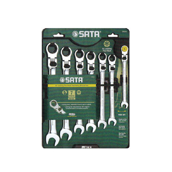 SATA XLロッキングフレックスコンビネーションレンチ7本セット RS-09043 SATA Tools（直送品）