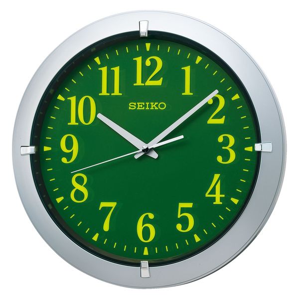 セイコー クオーツ掛時計 アナログ 直径300×奥行40mm 銀色メタリック塗装 KX618S 1個（直送品）
