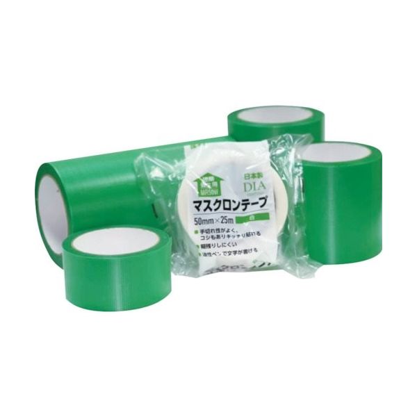 ホリコー マスクロンテープ 緑 100mm×25m MR100G 1巻 381-8099（直送品）