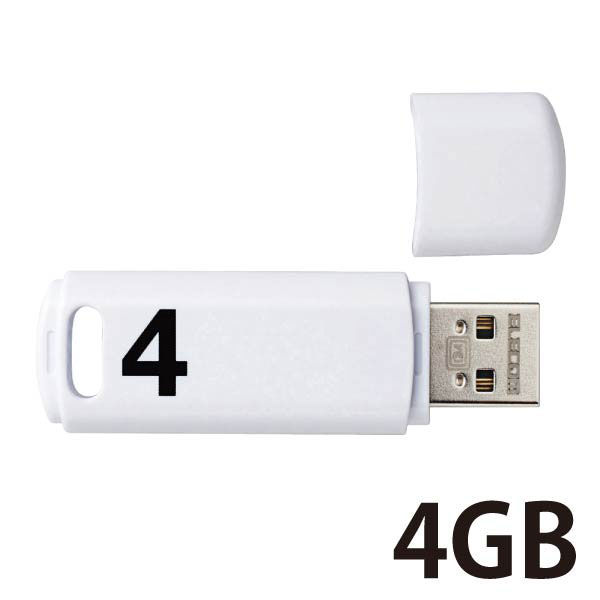 USBメモリ 4GB USB2.0 シンプル キャップ式 ホワイト セキュリティ機能対応 MF-ABPU204GWH エレコム5個  オリジナル